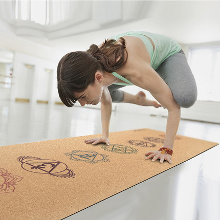 Estera de yoga de corcho con video de logotipo personalizado